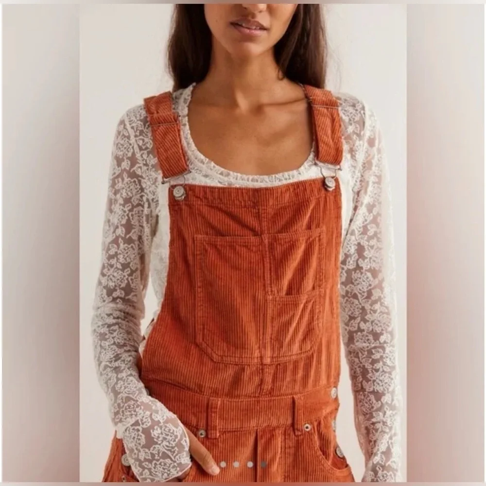 Freee people Good Luck Cord Overalls